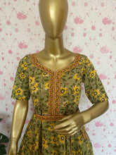 Green handblock printed cotton dress - kasumi.in